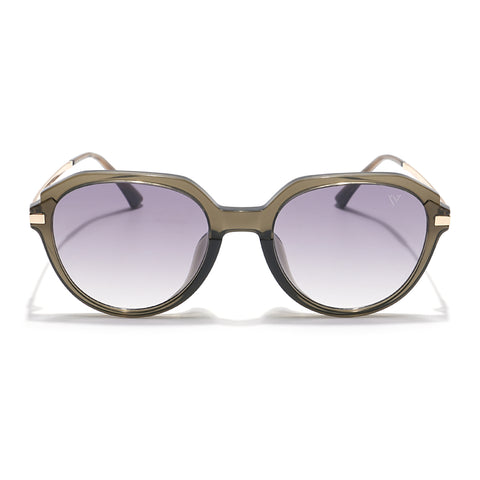 Voyage Select Round Sunglasses (Grey & Clear Lens | Olive Frame - SLMG6274)