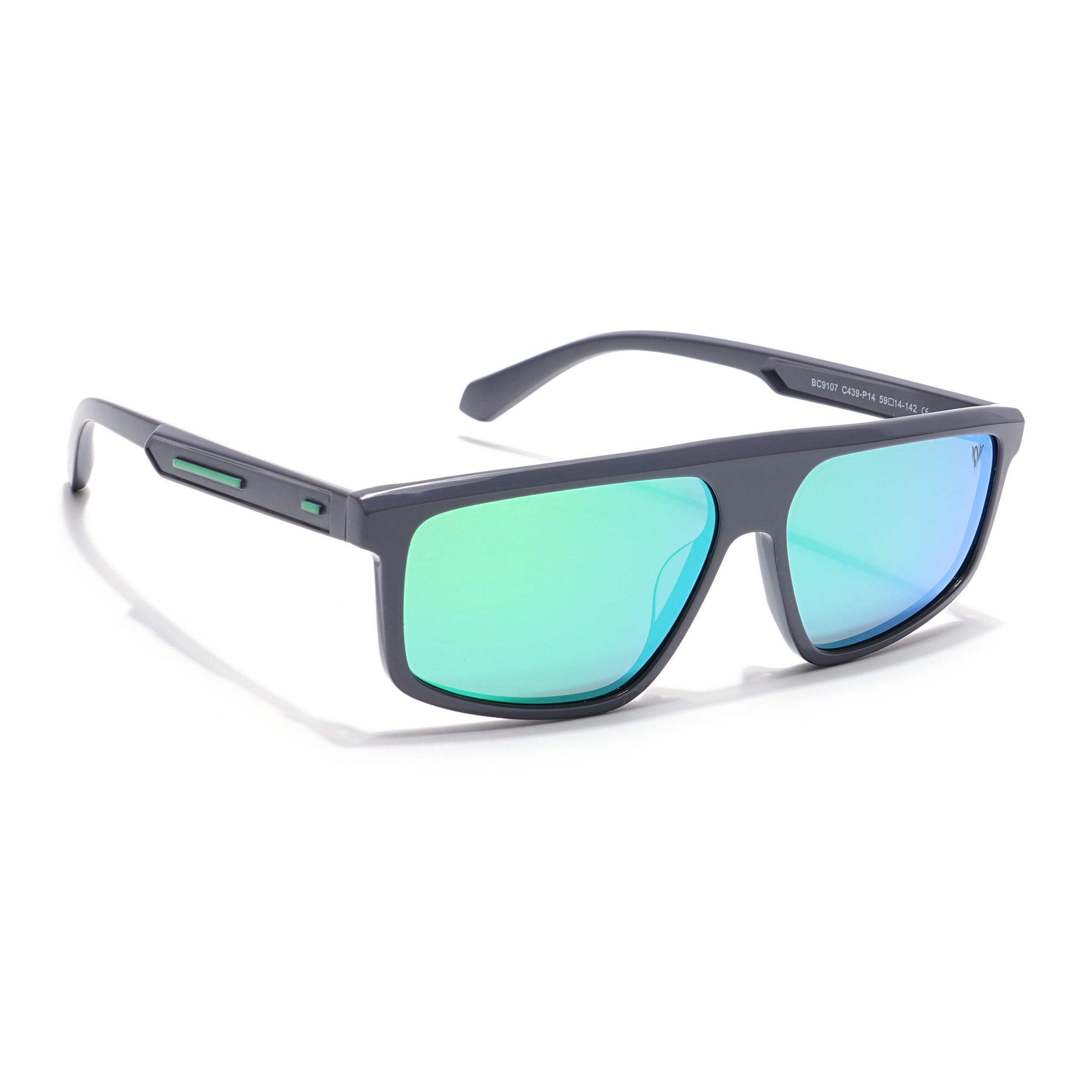 Voyage Select Rectangle Sunglasses (Green Lens | Grey Frame - SLPMG6201)