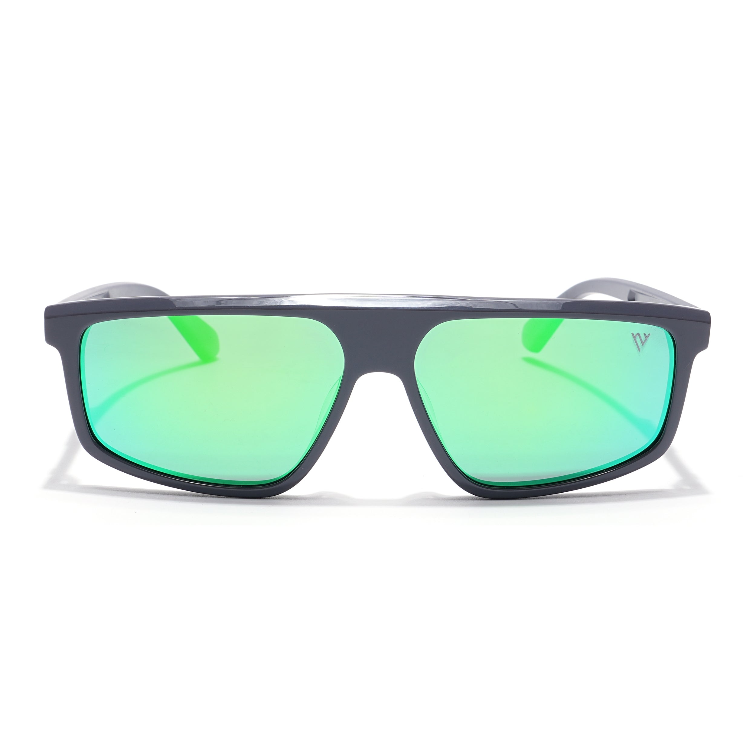 Voyage Select Rectangle Sunglasses (Green Lens | Grey Frame - SLPMG6201)