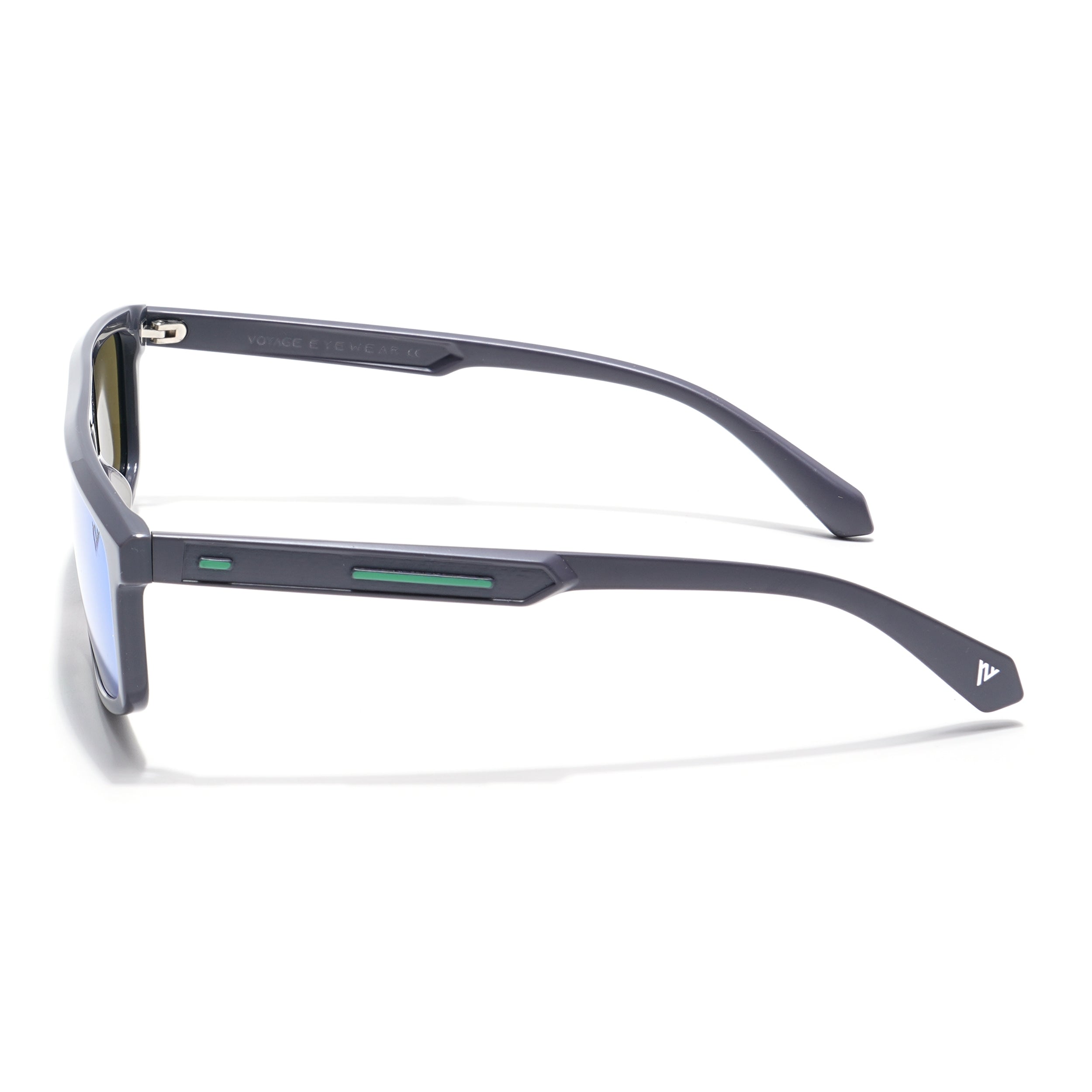 Voyage Select Rectangle Sunglasses (Green Lens | Grey Frame - SLPMG6201)