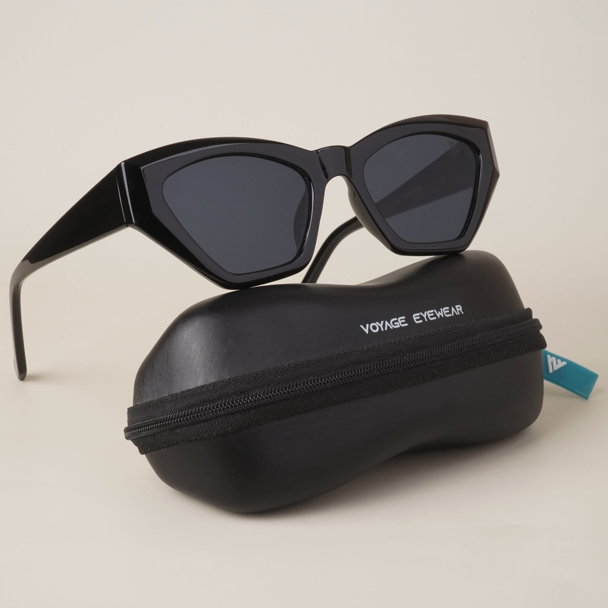 Voyage Black Diamond Cut Cateye Sunglasses MG3638