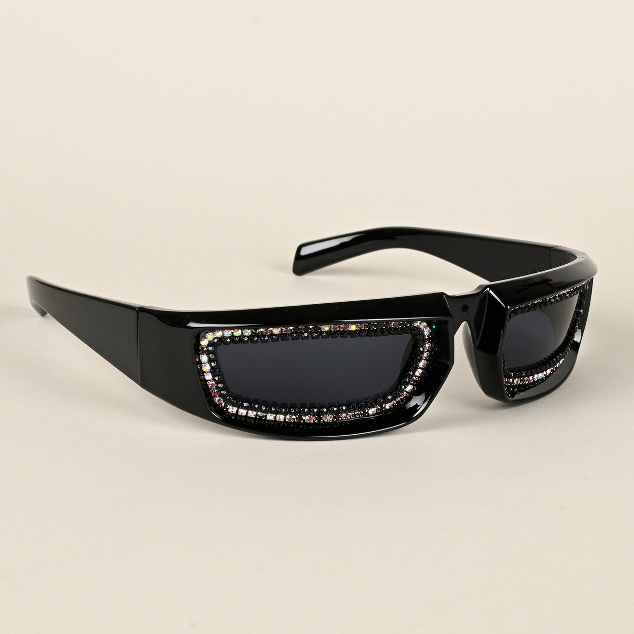 Voyage Black Wrap-Around Sunglasses for Men & Women (9182MG4352)