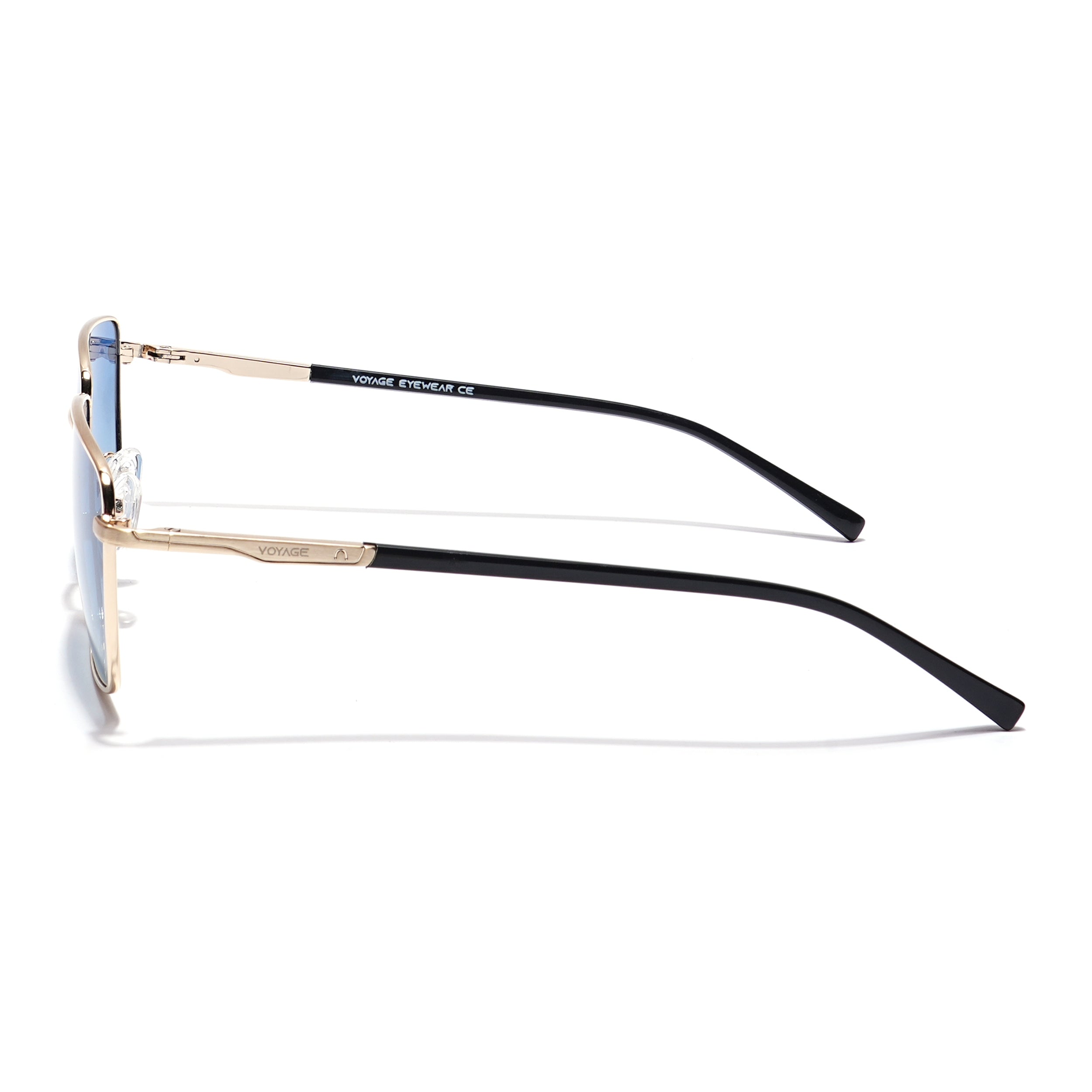 Voyage Select Square Sunglasses (Blue Lens | Golden Frame - SLPMG5942)