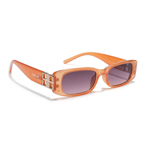 Rectangle Sunglasses (Brown Lens | Light Brown Frame - MG5807)
