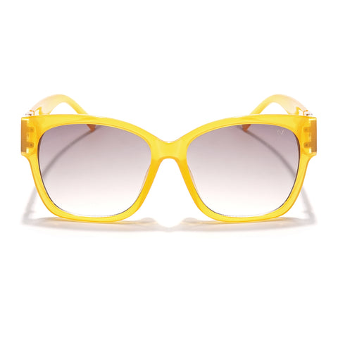 Over Size Sunglasses (Brown & Clear Lens | Light Yellow Frame - MG5811)