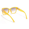 Over Size Sunglasses (Brown & Clear Lens | Light Yellow Frame - MG5811)