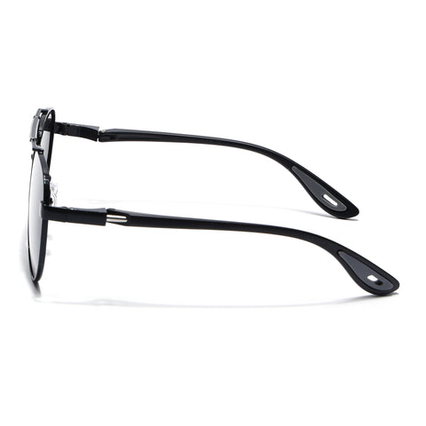 Sukhoi | Black Aviator Polarized Sunglasses for Men & Women | Black Lens - PMG7138