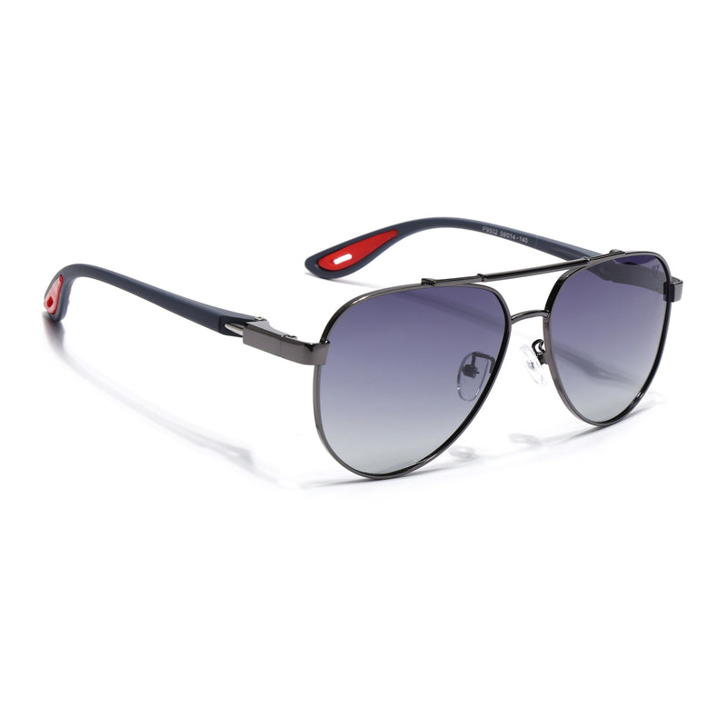 Sukhoi | Grey Aviator Polarized Sunglasses for Men & Women | Grey & Clear Lens - PMG7139