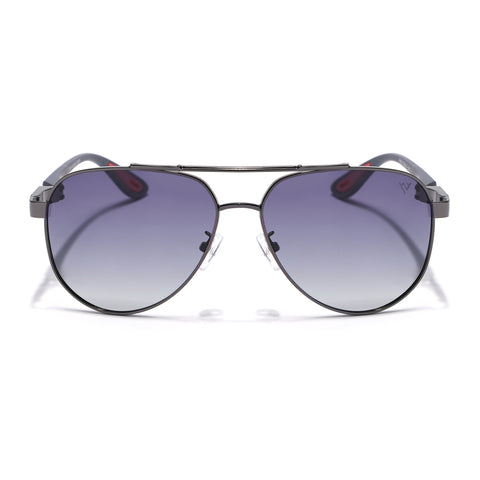 Sukhoi | Grey Aviator Polarized Sunglasses for Men & Women | Grey & Clear Lens - PMG7139