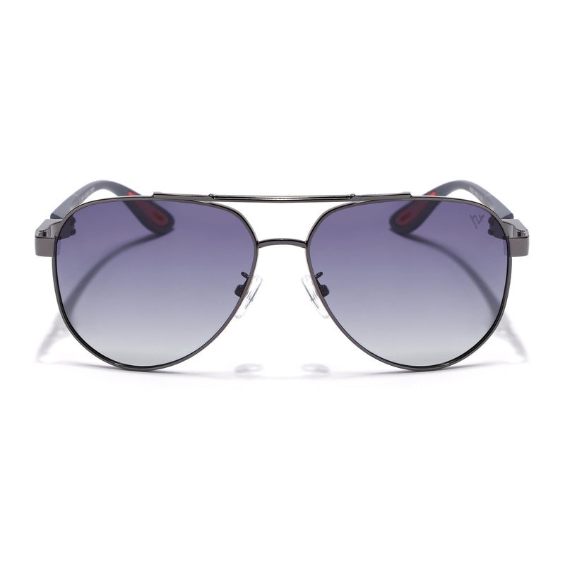 Sukhoi | Grey Aviator Polarized Sunglasses for Men & Women | Grey & Clear Lens - PMG7139