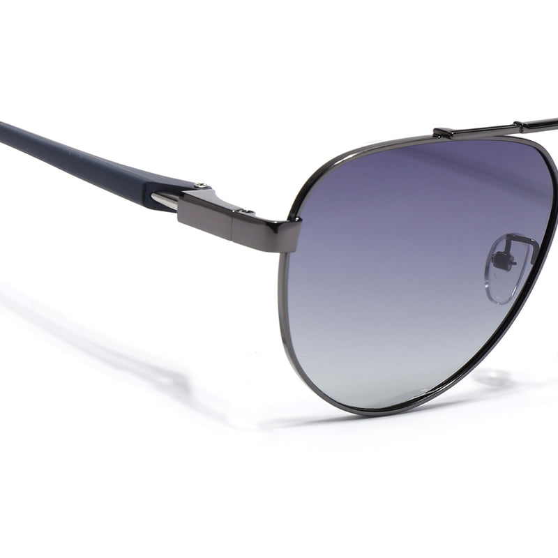 Sukhoi | Grey Aviator Polarized Sunglasses for Men & Women | Grey & Clear Lens - PMG7139