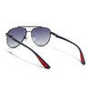 Sukhoi | Grey Aviator Polarized Sunglasses for Men & Women | Grey & Clear Lens - PMG7139