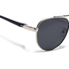Sukhoi | Silver Aviator Polarized Sunglasses for Men & Women | Black Lens - PMG7140