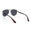 Sukhoi | Silver Aviator Polarized Sunglasses for Men & Women | Black Lens - PMG7140