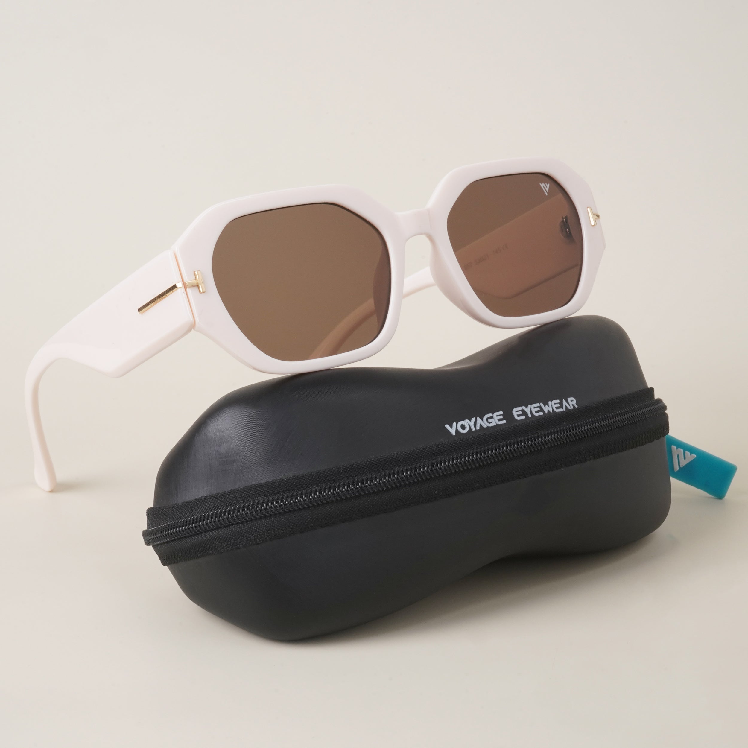 Voyage Off-White Rectangle Sunglasses - MG3681