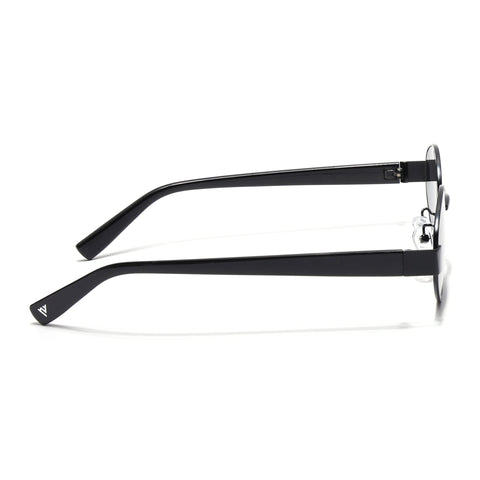 Sable | Oval Sunglasses for Men & Women (Black Lens | Black Frame - MG6893)