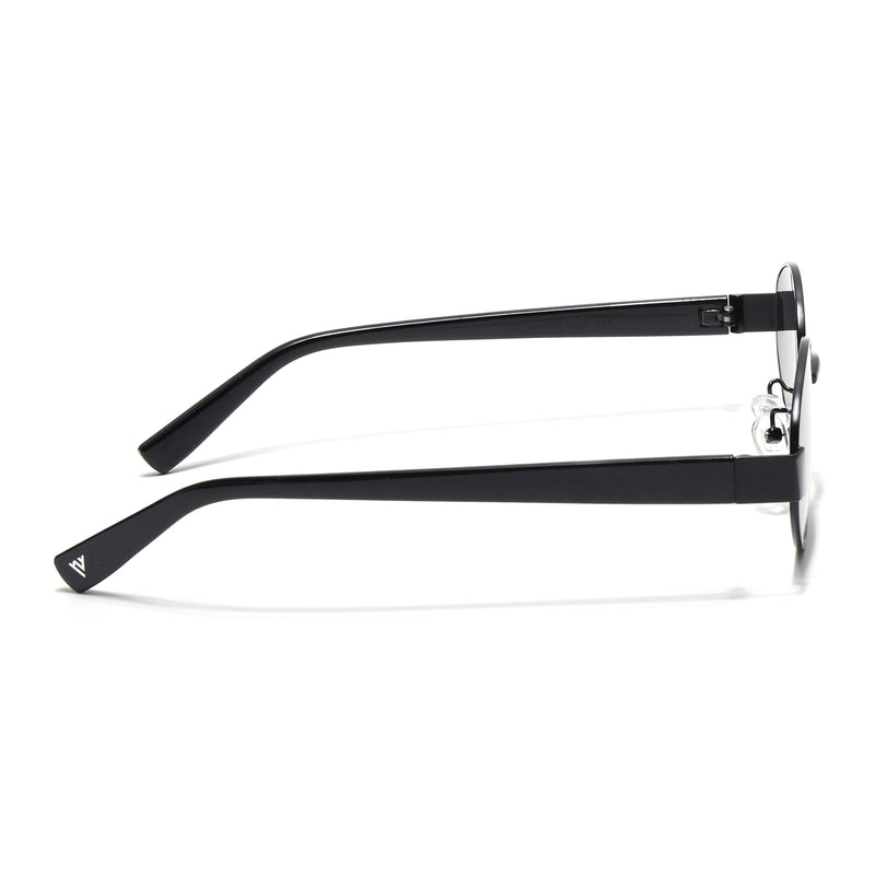 Sable | Oval Sunglasses for Men & Women (Black Lens | Black Frame - MG6893)