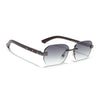 Rimless Sunglasses (Green Lens | Gun Metal Frame - MG8980)