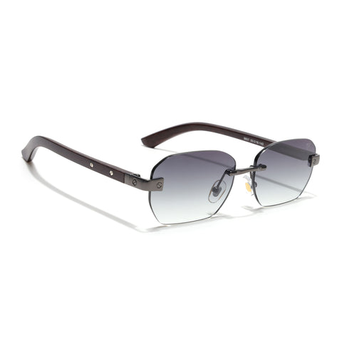 Rimless Sunglasses (Green Lens | Gun Metal Frame - MG8980)