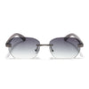 Rimless Sunglasses (Green Lens | Gun Metal Frame - MG8980)
