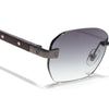 Rimless Sunglasses (Green Lens | Gun Metal Frame - MG8980)