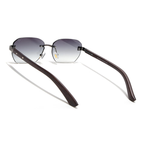 Rimless Sunglasses (Green Lens | Gun Metal Frame - MG8980)