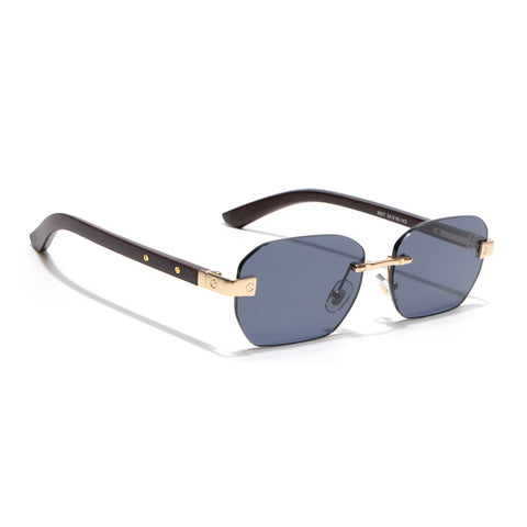 Rimless Sunglasses (Black Lens | Golden Frame - MG8981)