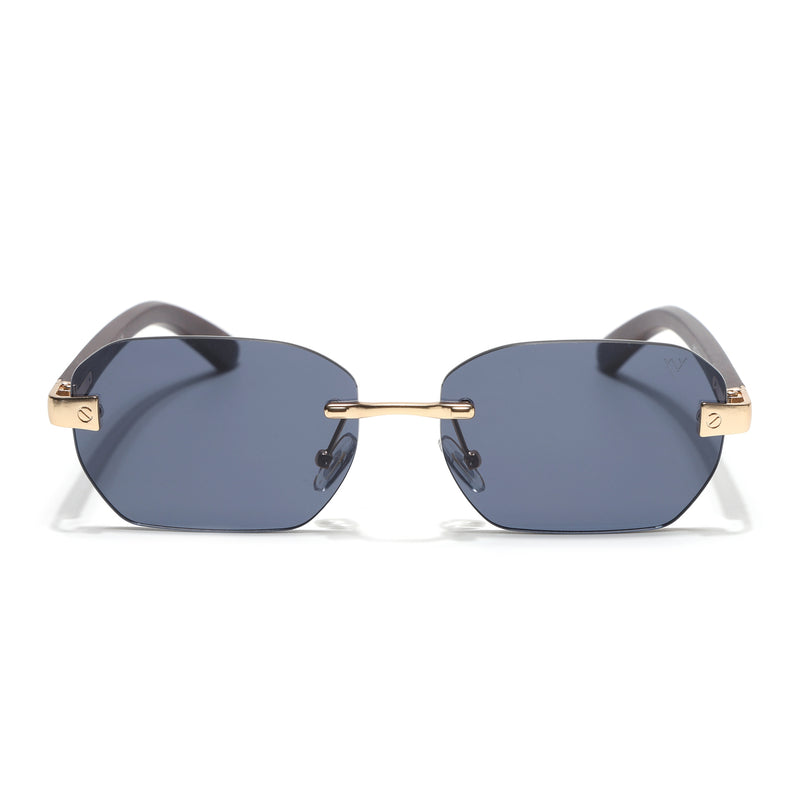 Rimless Sunglasses (Black Lens | Golden Frame - MG8981)