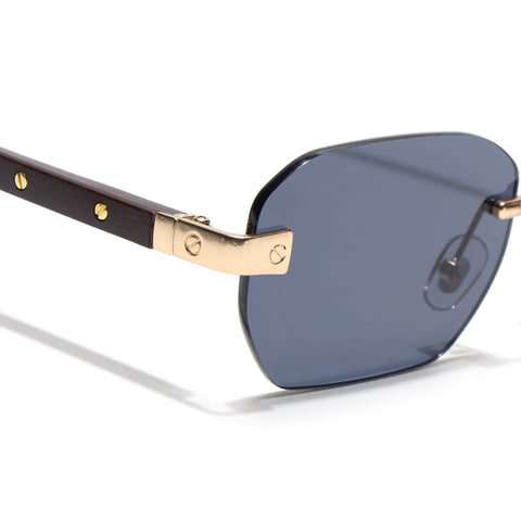 Rimless Sunglasses (Black Lens | Golden Frame - MG8981)