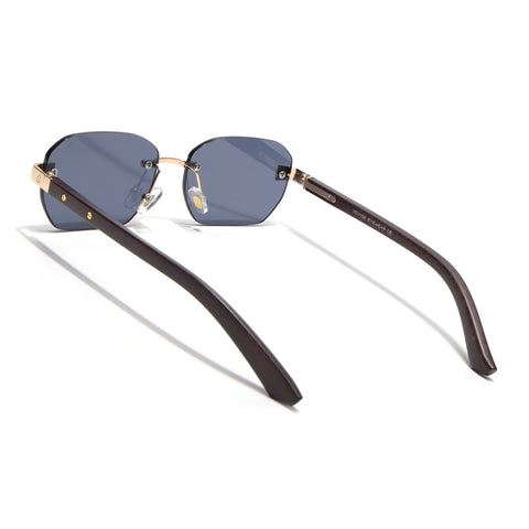 Rimless Sunglasses (Black Lens | Golden Frame - MG8981)