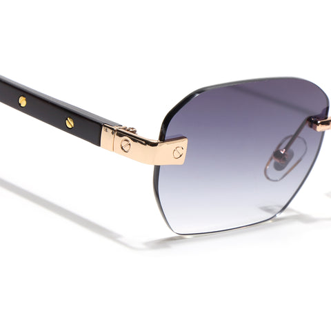 Rimless Sunglasses (Grey Lens | Golden Frame - MG8982)