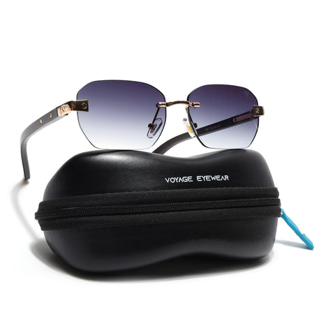 Rimless Sunglasses (Grey Lens | Golden Frame - MG8982)