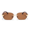 Rimless Sunglasses (Brown Lens | Golden Frame - MG8983)