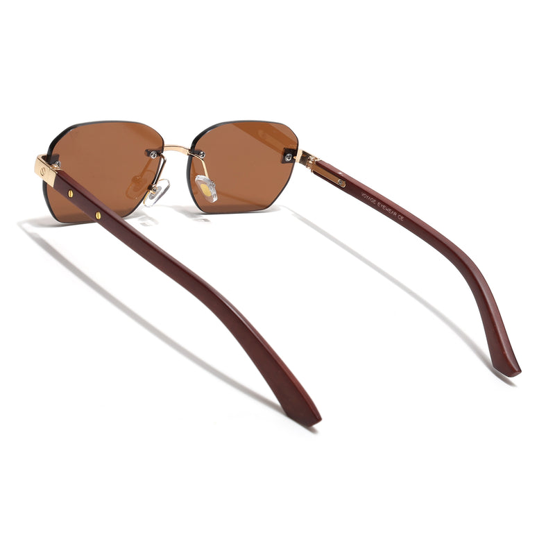 Rimless Sunglasses (Brown Lens | Golden Frame - MG8983)
