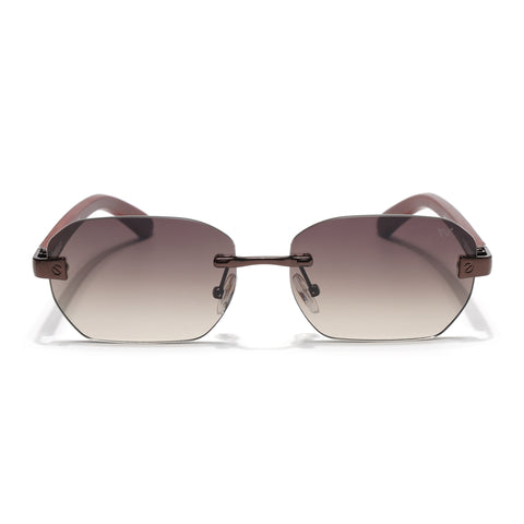 Rimless Sunglasses (Olive Lens | Brown Frame - MG8984)