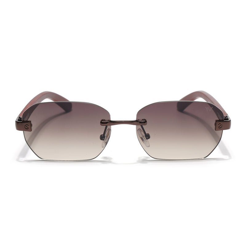 Rimless Sunglasses (Olive Lens | Brown Frame - MG8984)
