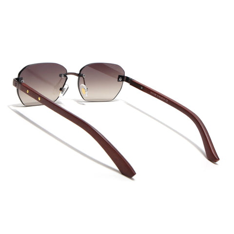 Rimless Sunglasses (Olive Lens | Brown Frame - MG8984)