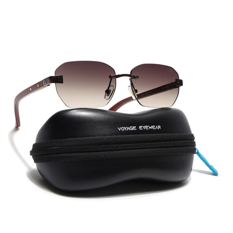 Rimless Sunglasses (Olive Lens | Brown Frame - MG8984)