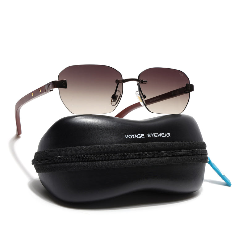 Rimless Sunglasses (Olive Lens | Brown Frame - MG8984)