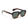 Square Sunglasses for Men & Women (Green Lens | Black & Demi Brown Frame - SLMG7241)