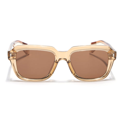 Square Sunglasses for Men & Women (Brown Lens | Brown Frame - SLMG7242)