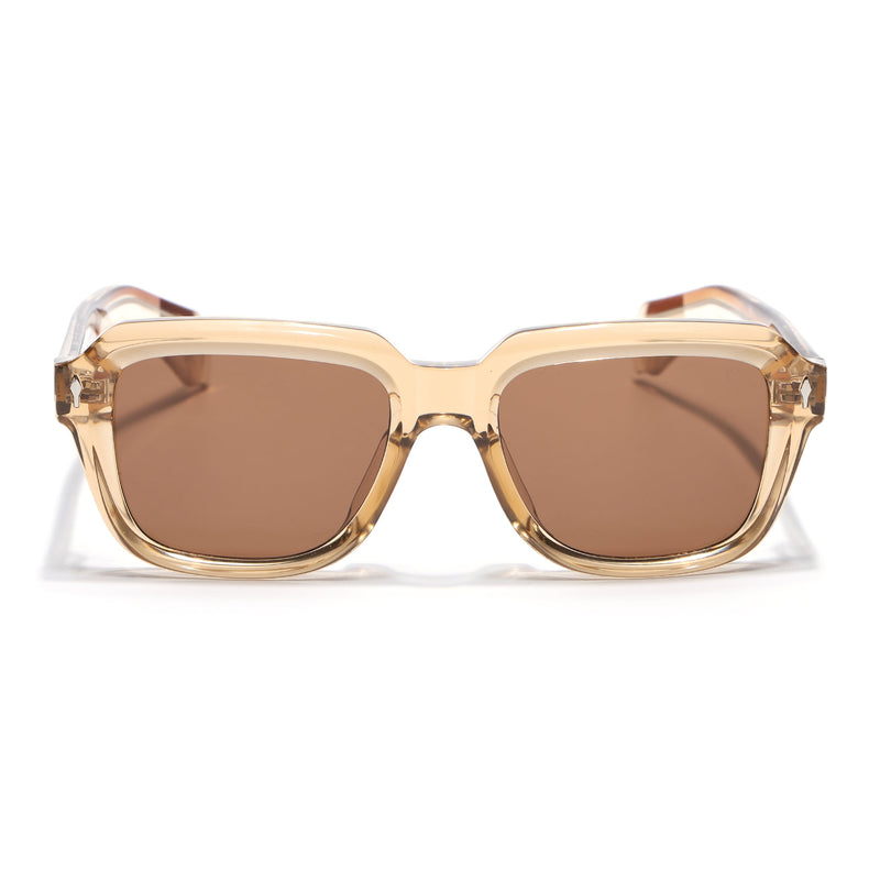 Square Sunglasses for Men & Women (Brown Lens | Brown Frame - SLMG7242)