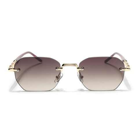Rimless Sunglasses (Brown Lens | Golden Frame - MG8985)