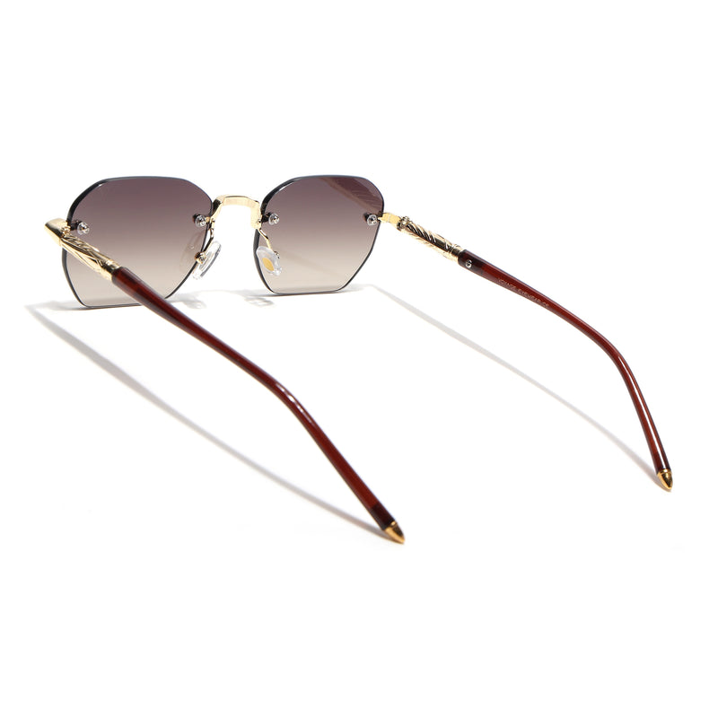 Rimless Sunglasses (Brown Lens | Golden Frame - MG8985)