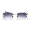 Rimless Sunglasses (Grey Lens | Golden Frame - MG8986)