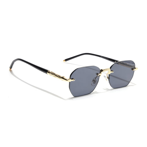 Rimless Sunglasses (Black Lens | Golden Frame - MG8987)