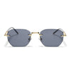 Rimless Sunglasses (Black Lens | Golden Frame - MG8987)