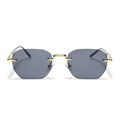 Rimless Sunglasses (Black Lens | Golden Frame - MG8987)