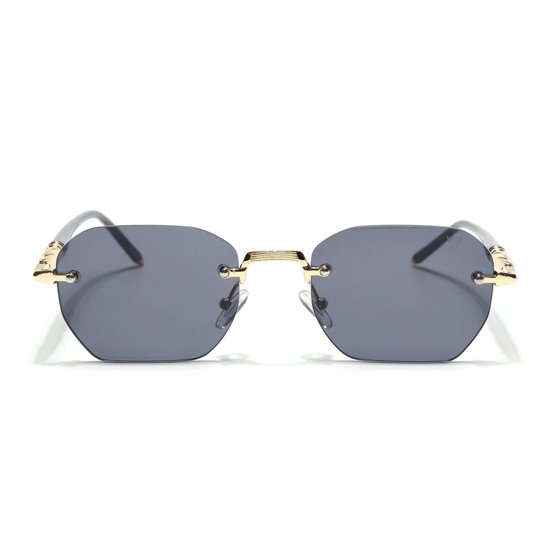 Rimless Sunglasses (Black Lens | Golden Frame - MG8987)