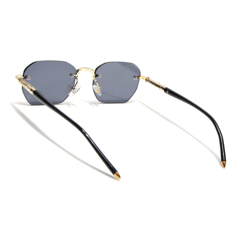 Rimless Sunglasses (Black Lens | Golden Frame - MG8987)